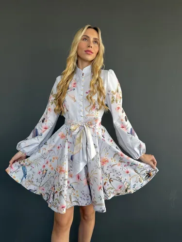 שמלת מילאנה תכלת קצרה