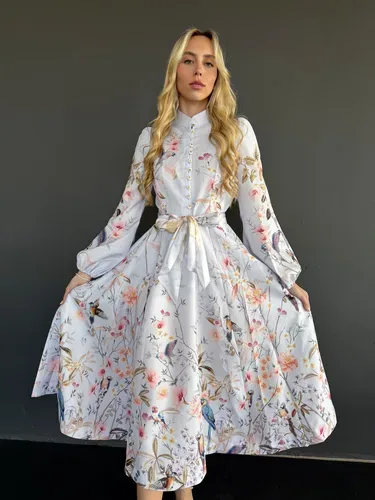 שמלת מילאנה תכלת ארוכה